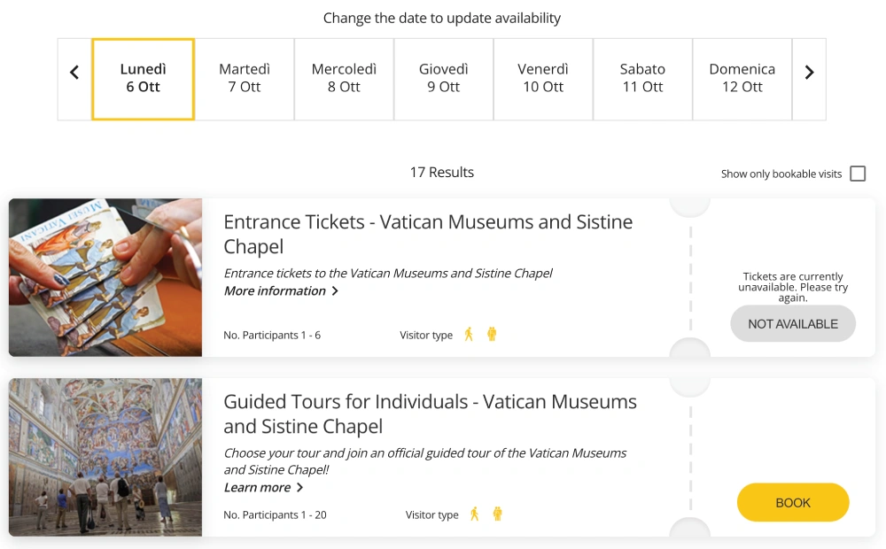 Vatican Museum tickets sold out