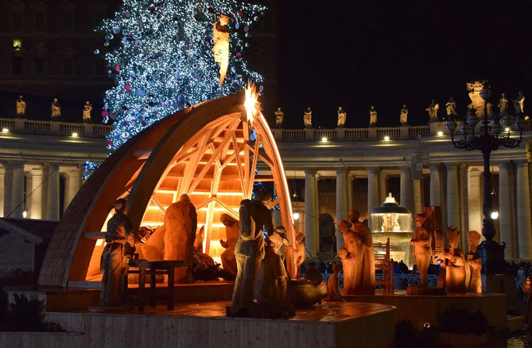 The Nativity scene in St. Peter’s Square during Christmas